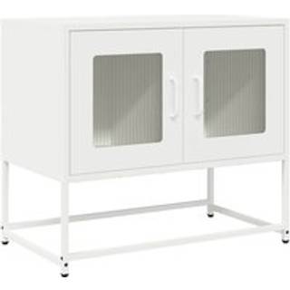 Tv-Bord 100,5X39X60,5 Cm Koldvalset Stål - 68 cm / Hvid