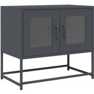 Tv-Bord 100,5X39X60,5 Cm Koldvalset Stål - 68 cm / Antracitgrå