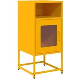 sengebord 36x39x78 cm koldvalset stål sennepsgul