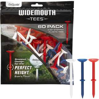 Gosports 3.25 Widemouth Tees Plastic Golf Tees 60 Tee Players Pack - Max Distance and Lettere teeing