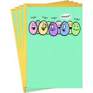 Hallmark Pack of Funny Easter Cards Easter Egg Crack vittighed (4 kort med konvolutter)