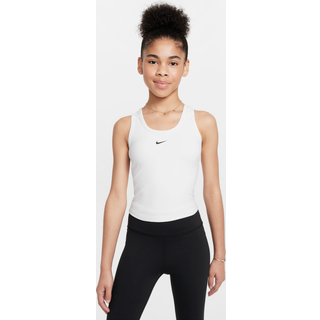 Nike One Fitted Dri-FIT-tanktop til større børn (piger) - hvid - S
