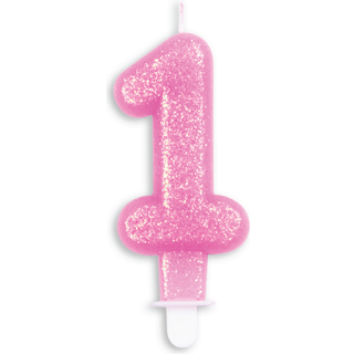 Kagelys Pink glitter nr. 1