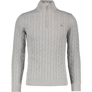 Gant GANT Grey Cable Half Zip 100% Cotton Jumper