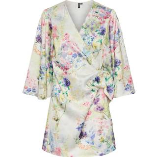 PIECES dame kjole PCMARI - Cloud Dancer FLOWERS - XS