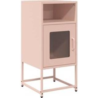 sengebord 36x39x78 cm koldvalset stål lyserød