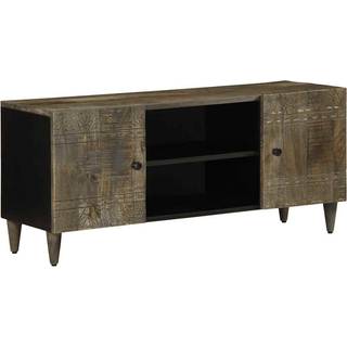 tv-bord 105x33,5x46 cm massivt mangotræ lysegrå