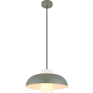 Lowe pendellampe, mat grøn, Ø 38 cm, metal