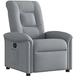 Eldrevet Lænestol Stof Lysegrå - Nej / Manuel tilbagelæningsfunktion