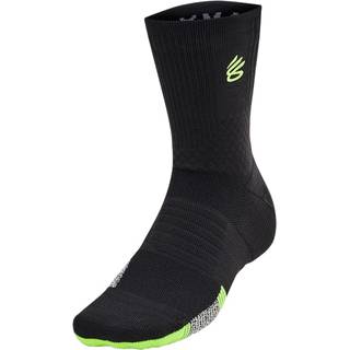 Curry ArmourDry™ Playmaker Unisex Mid-Crew Socks Black / Black / High Vis Yellow XL