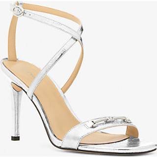 MK Lena Metallic Leather Sandal - Silver - Michael Kors - EU 36