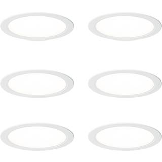 Sæt med 6 indbygningsspots hvid 14,5 cm inkl. LED justerbar i Kelvin med dip switch - Stephanie