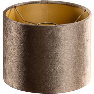 Velvet lampeskærm brun med guld indvendig 18/18/14