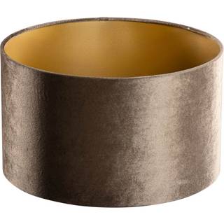 Velvet lampeskærm brun med guld indvendig 35/35/20