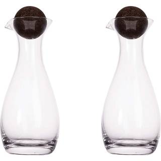 Sagaform Nature olie/vineddikeflaske med korkkugle 2-pak 35 cl Klar/Mørkebrun