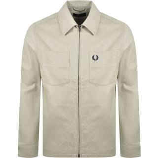 Fred Perry Twill Zip Overshirt Light Oyster
