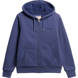 Superdry Superdry Blue Borg Lined Zip 100% Cotton Hoodie