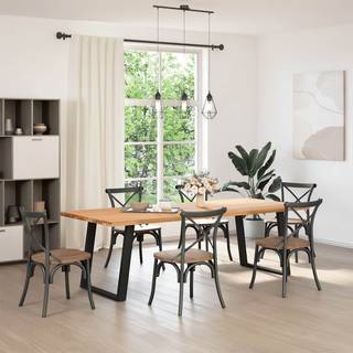 spisebordsben U-formet 2 stk sort 80x(72-73) cm stål
