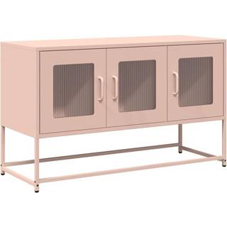 tv-bord 100,5x39x60,5 cm koldvalset stål lyserød