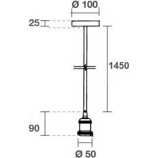 Lampefatning & roset, Designer - Grøn-Bronze, 150cm ledning, E27