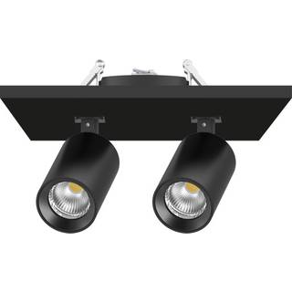 SLC LED-indbygningsspot Art, 2 lyskilder, sort, 3.000 K, aluminium