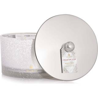 Thymes Frasier Fir flockede krukke stearinlys - ferie duftende stearinlys til hjemmet med noter af spr?d sibirsk gran cedertr? og sandeltr? - luk