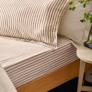 Yard Yard Pecan Hebden Striped 100% Cotton Fitted Sheet
