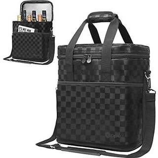 Opux 6 flaske b?rer tote isoleret polstret vink?ler taske til rejse picnic BYOB b?rbar l?kagesikker vin tote taske til middagsselskab julevine ga