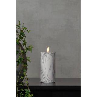 FLAMME MARBLE bloklys LED 17,5 cm - Grå