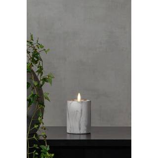 FLAMME MARBLE bloklys LED 12,5 cm - Grå