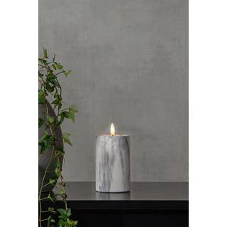 FLAMME MARBLE bloklys LED 15 cm - Grå