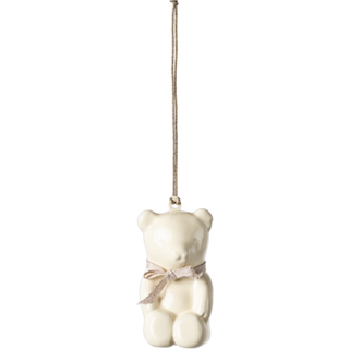 Maileg Ornament i metal, Teddybjørn - Off white/Rosa