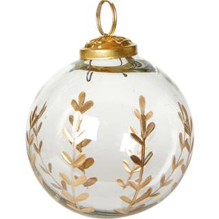 Julekugle Antik m. Guldmotiv - 3 stk. - Klar Glas