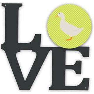 """" Caroline's Treasures American Pekin Duck Green Metal Artwork Love Wall-Decor multicolor """"