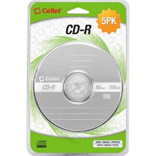 Cellet CD -R 700MB 80 minutter 52X Recordable Blank Disc - (5 stykker pakke)