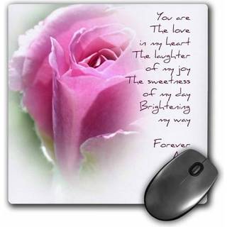 3D Rose """" Forever Rose Poem Floral Photography Love """" Matte finish Mus Pad - 8 X 8 """" - MP_36134_1