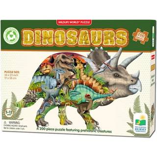 The Learning Journey: Wildlife World - Dinosaurs Puzzle - 200pcs Udfordrende puslespil - Intellektuel spil L?ring Uddannelse B?rn 6-12 ?r