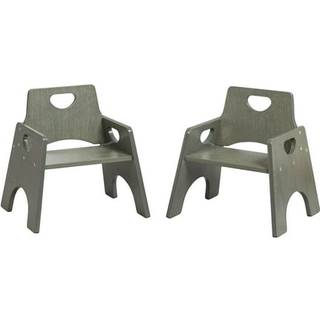 Ecr4kids stable træsiddler stol 8in børn møbler grå vask 2-pack