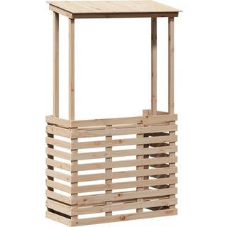 udendørs barbord med tag 112,5x57x195,5 cm massivt træ