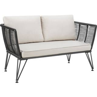 Havesofa Sundo i rebdesign med polyrattan - anthrazit