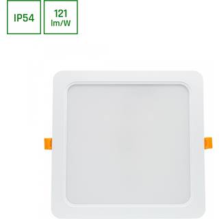 Spectrum 24W LED indbygningspanel - Hul: 19,5 x 19,5 cm, Mål: 22 x 22 cm, 230V, IP54 udendørs - Dæmpbar : Ikke dæmpbar, Kulør : Neutral