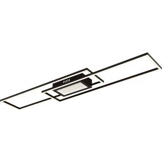 Saunders LED-loftlampe, længde 96 cm, sort, 3D-effekt
