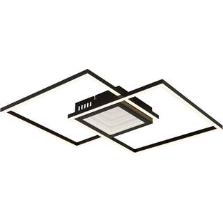 Saunders LED-loftlampe, længde 43 cm, sort, 3D-effekt