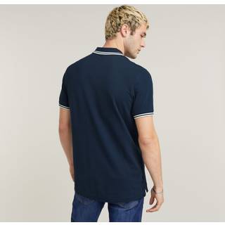 Dunda Slim Stripe Polo - Dark blue - Men