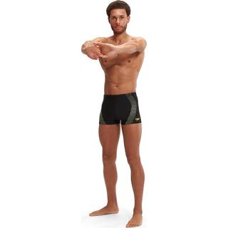 Men's Duo Logo Print Aquashorts Black/Yellow