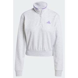 Essentials Color Pop French Terry Crop Quarter-Zip Track jakke - Light Grey Heather