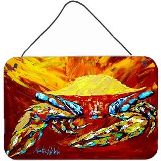 """" Caroline's Treasures Crab Buster Brown Aluminium Metal Wall eller Door Hanging Prints 8 X 12 """" """" """"