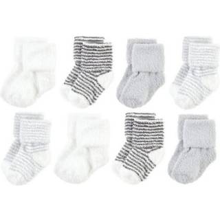 Hudson Baby Unisex Baby Cotton Rich Newborn and Terry Socks Gray Stripe 8 Pack 6-12 måneder