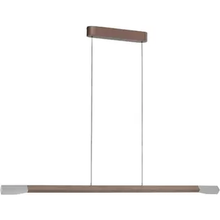Paul Neuhaus LED-hængelampe Hoop, brun, 128 cm, dæmpbar