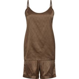 Hype The Detail - Satin Short Set Brun